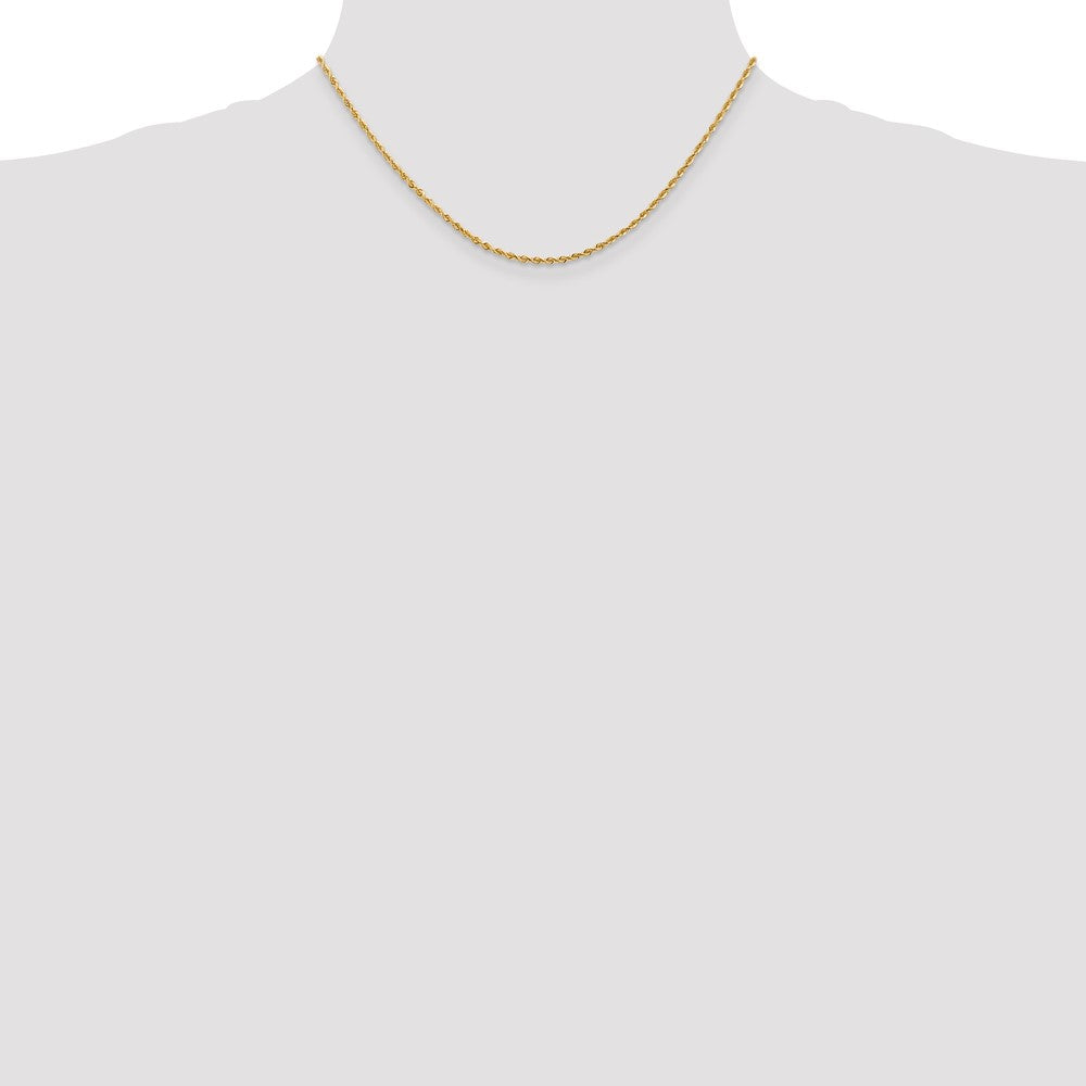 14k Yellow Gold 2mm Diamond-cut Quadruple Rope Lobster Clasp Chain 16"