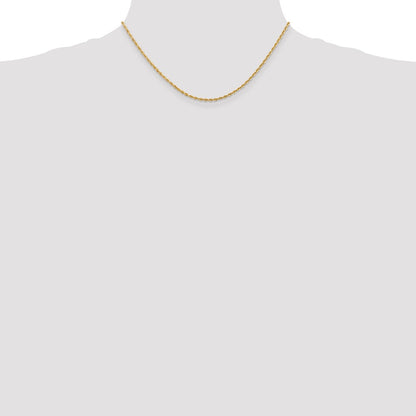 14k Yellow Gold 2mm Diamond-cut Quadruple Rope Lobster Clasp Chain 16"