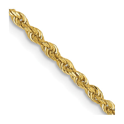 14k Yellow Gold 2mm Diamond-cut Quadruple Rope Lobster Clasp Chain 16"