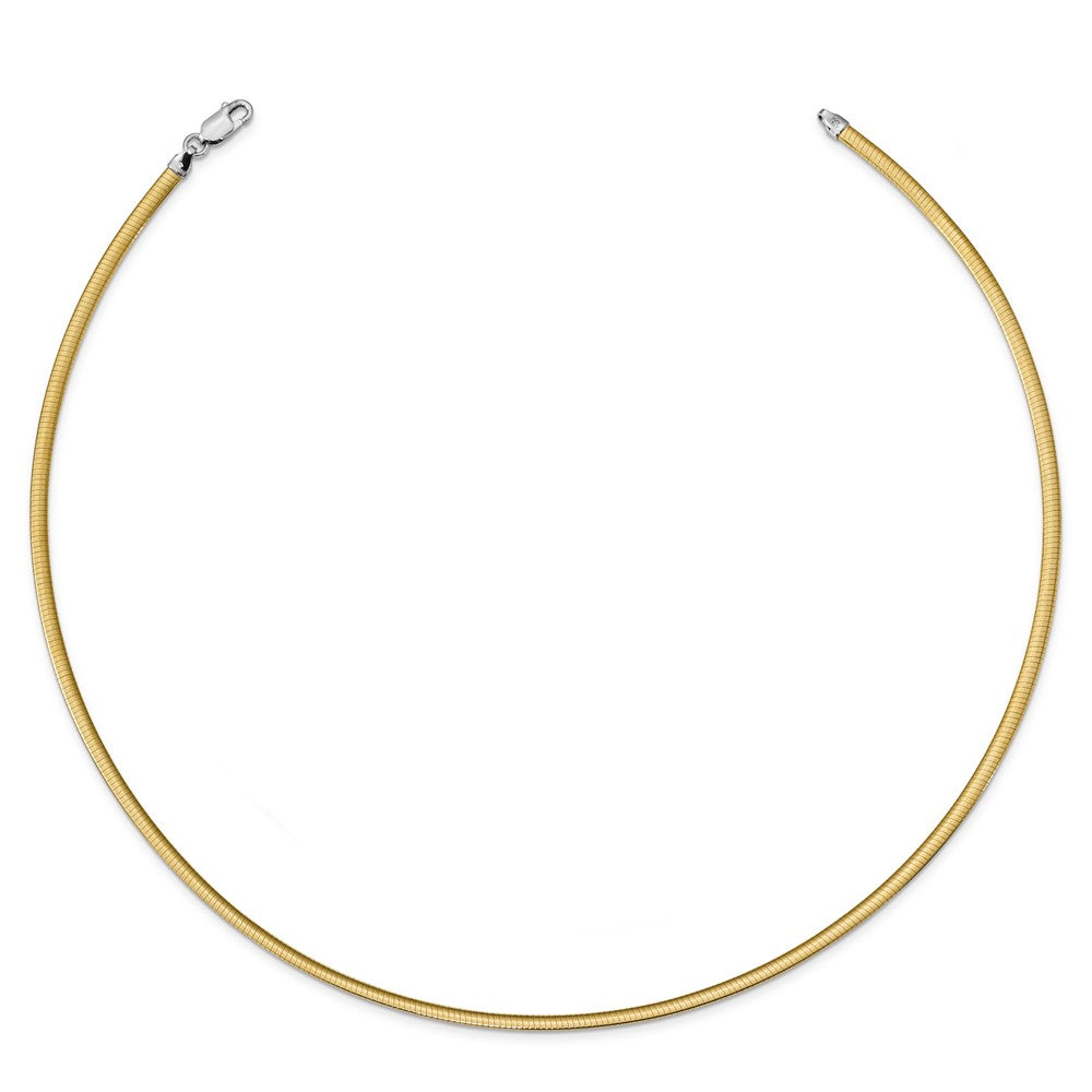 Sterling Silver Flash Gold-plated Reversible 3mm Cubetto Chain Necklace 18"