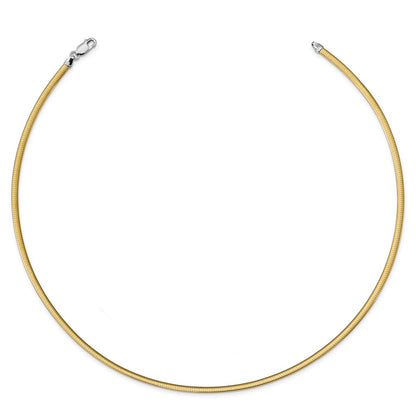 Sterling Silver Flash Gold-plated Reversible 3mm Cubetto Chain Necklace 18"