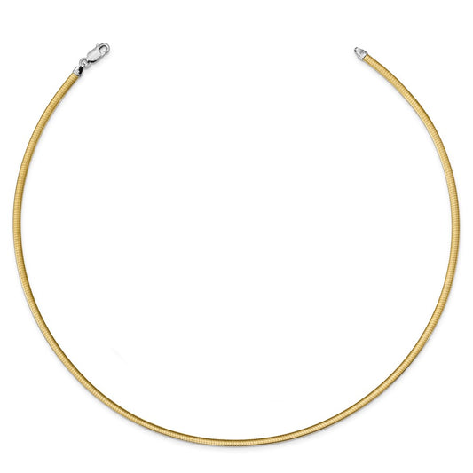 Sterling Silver Flash Gold-plated Reversible 3mm Cubetto Chain Necklace 18"