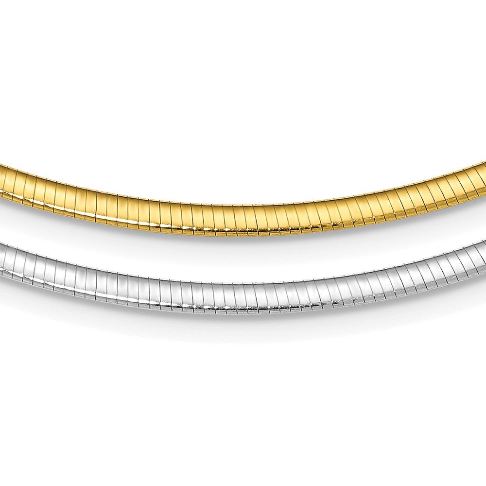Sterling Silver Flash Gold-plated Reversible 3mm Cubetto Chain Necklace 18"