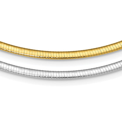 Sterling Silver Flash Gold-plated Reversible 3mm Cubetto Chain Necklace 18"