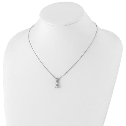 Sterling Silver Diamond Crossover Necklace 20"