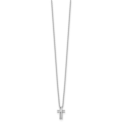 Sterling Silver Diamond Cross Necklace 20"