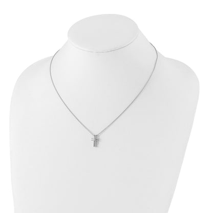 Sterling Silver Diamond Cross Necklace 20"