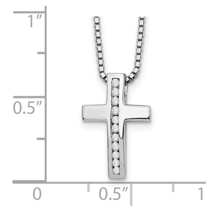 Sterling Silver Diamond Cross Slide Pendant Necklace 20"
