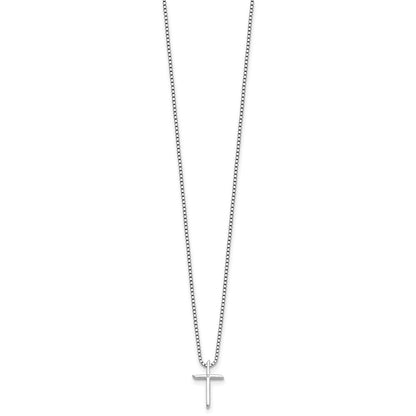 Sterling Silver Diamond Cross Necklace 18"