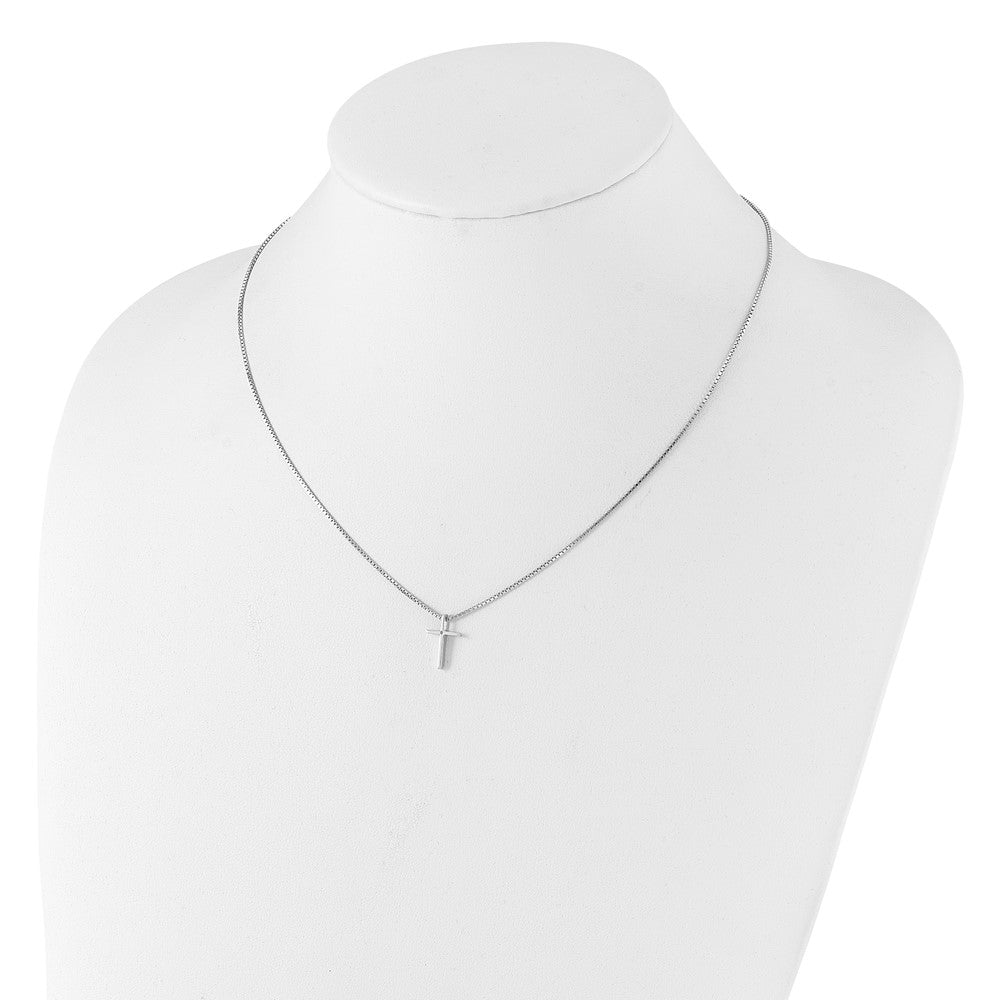 Sterling Silver Diamond Cross Necklace 18"