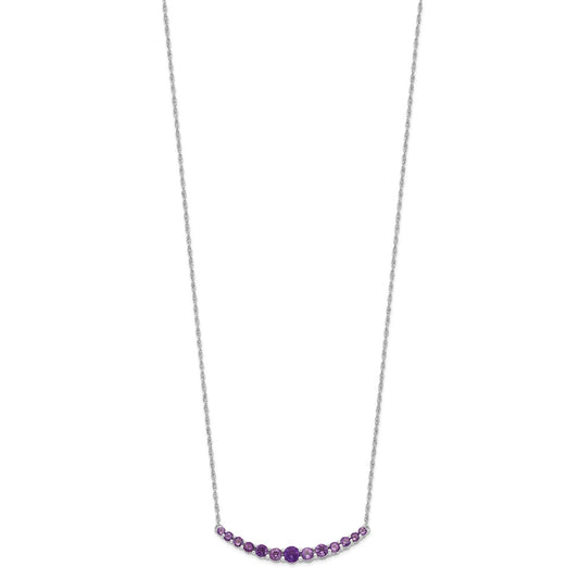 Sterling Silver Amethyst Pendant Necklace 18"