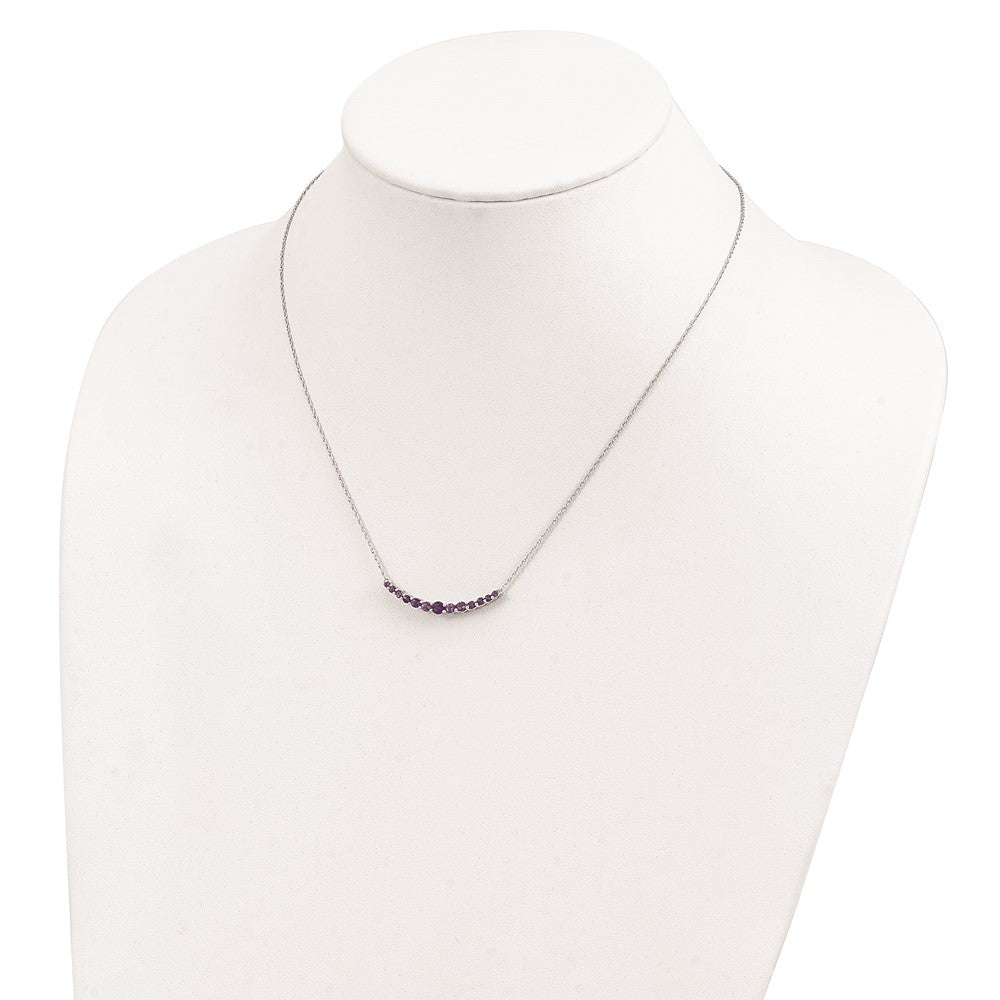 Sterling Silver Amethyst Pendant Necklace 18"