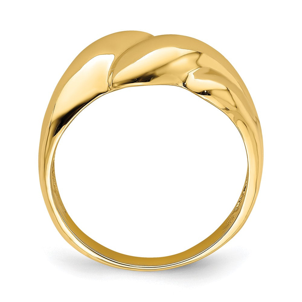 14k Yellow Gold Polished Fashion Dome Ring Size 7
