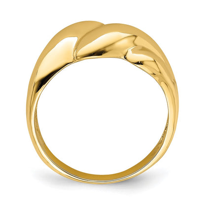 14k Yellow Gold Polished Fashion Dome Ring Size 7