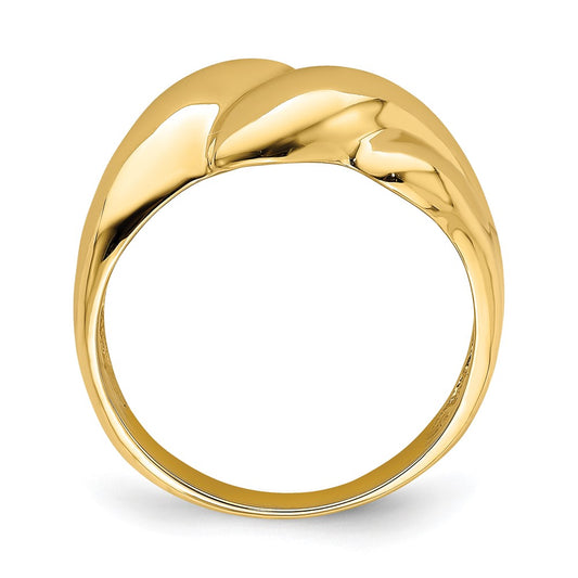 14k Yellow Gold Polished Fashion Dome Ring Size 7