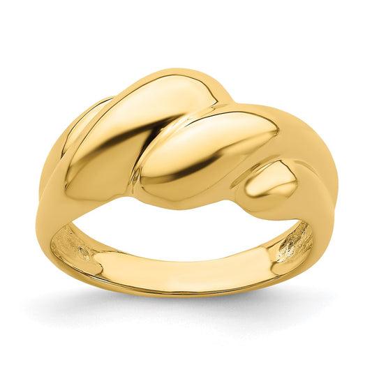14k Yellow Gold Polished Fashion Dome Ring Size 7