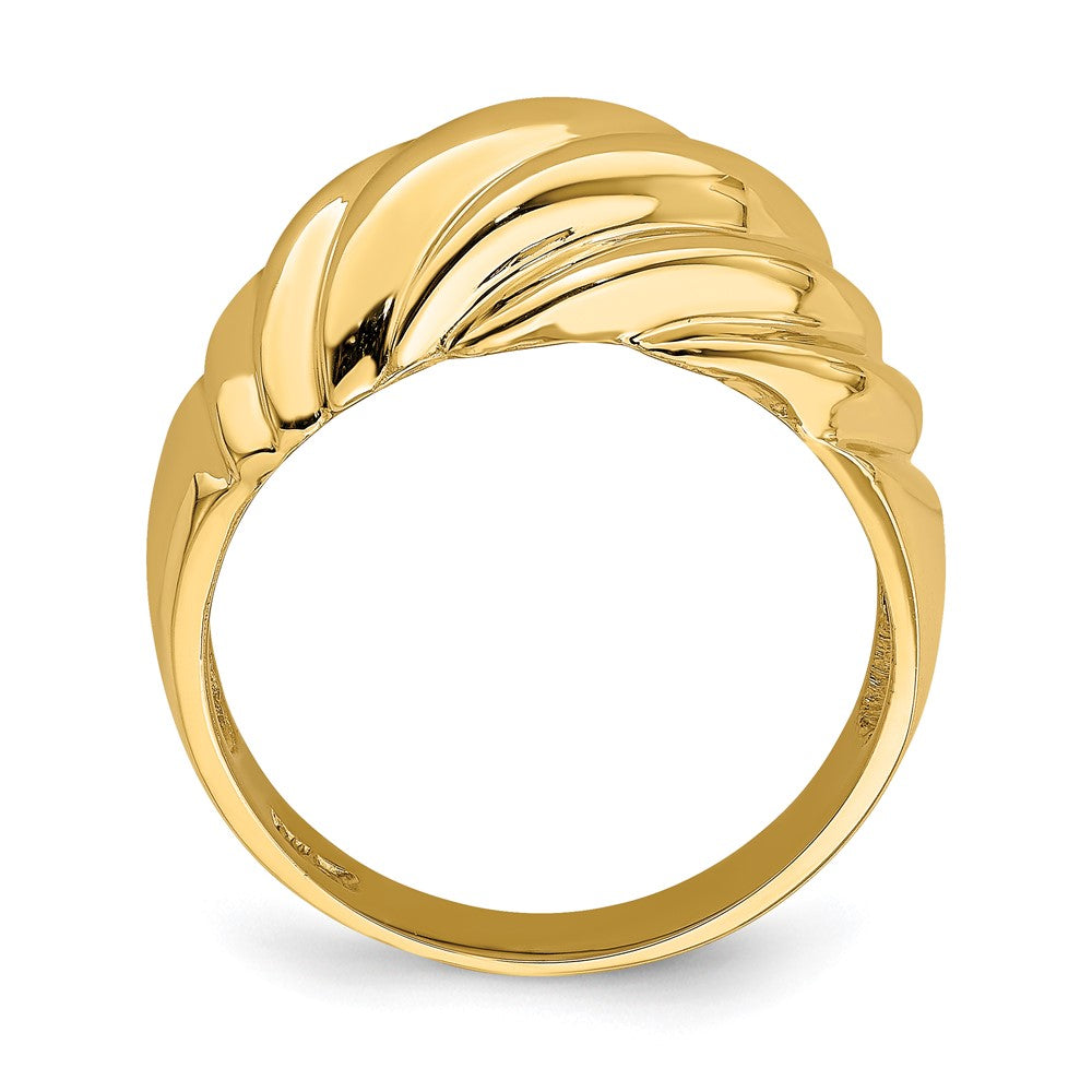 14k Yellow Gold Polished Shrimp Fashion Ring Size 7