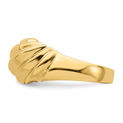 14k Yellow Gold Polished Shrimp Fashion Ring Size 7