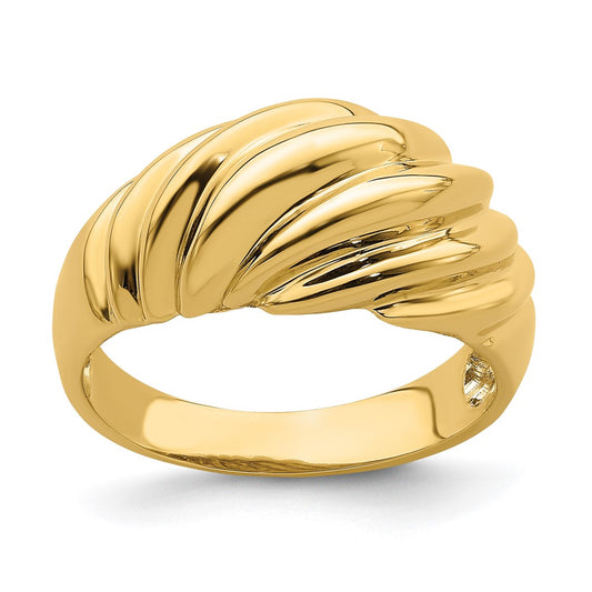 14k Yellow Gold Polished Shrimp Fashion Ring Size 7