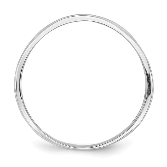 14k White Gold Double Wave Fashion Thumb Ring Size 8
