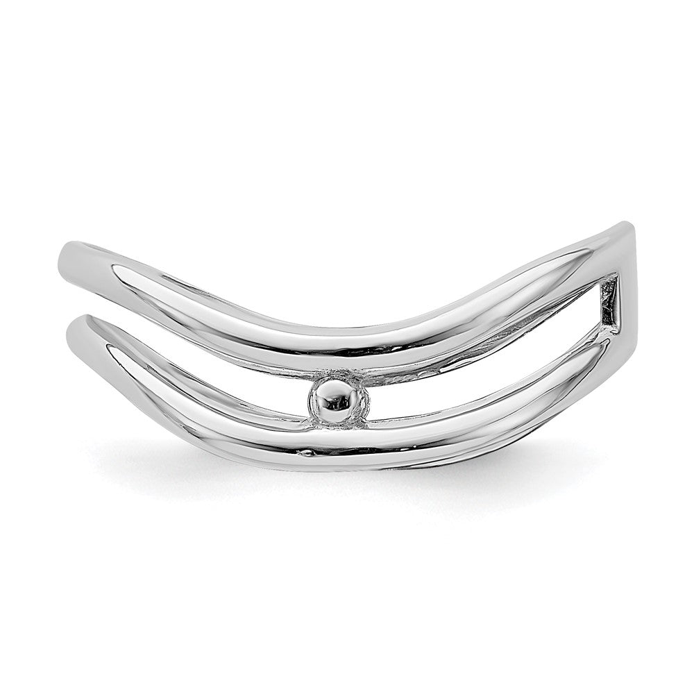 14k White Gold Double Wave Fashion Thumb Ring Size 8