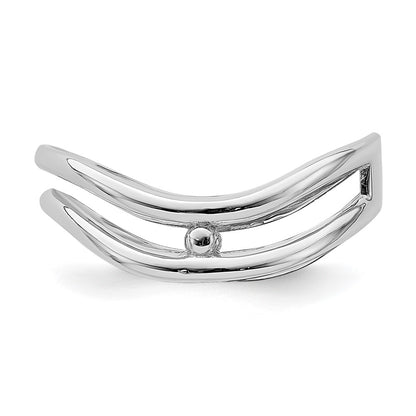 14k White Gold Double Wave Fashion Thumb Ring Size 8