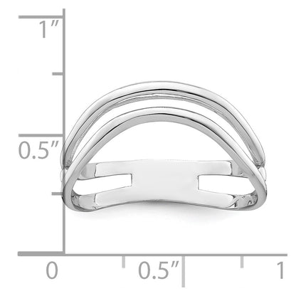 14k White Gold Double Wave Fashion Thumb Ring Size 8