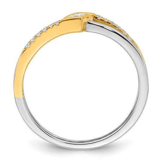 14K Two-tone Gold Natural Diamond Engagement Ring 0.15 Ct