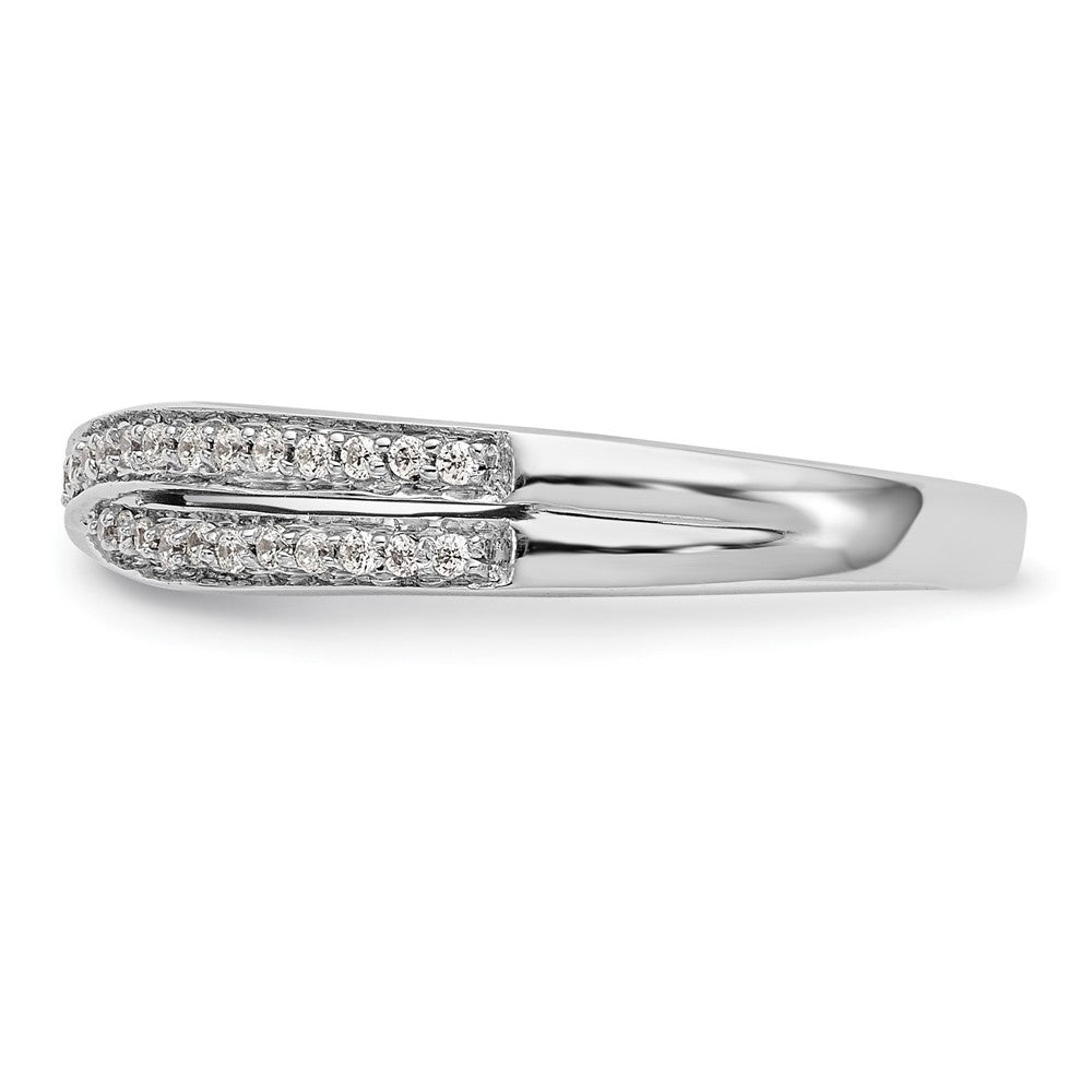 14K White Gold Criss-Cross 1/5 Ct Diamond Wedding Band Ring