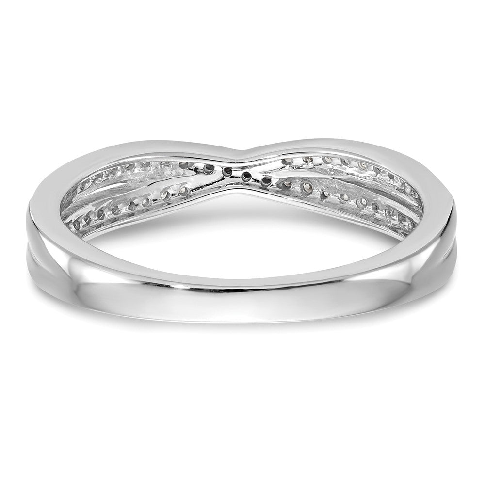 14K White Gold Criss-Cross 1/5 Ct Diamond Wedding Band Ring