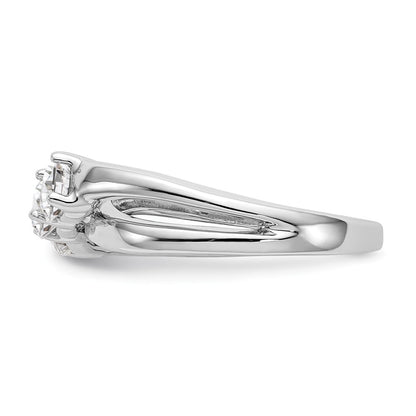 14K White Gold 3-Stone Diamond Engagement Ring Size 7