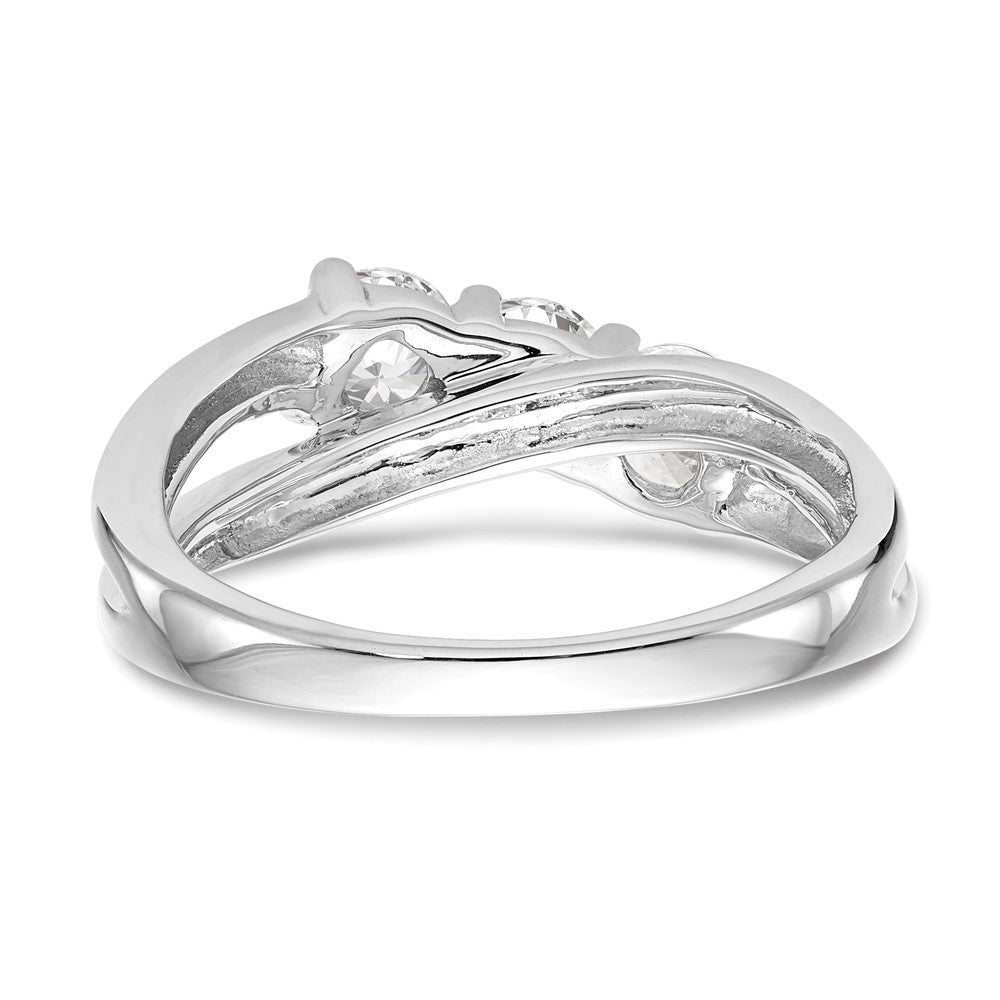 14K White Gold 3-Stone Diamond Engagement Ring Size 7