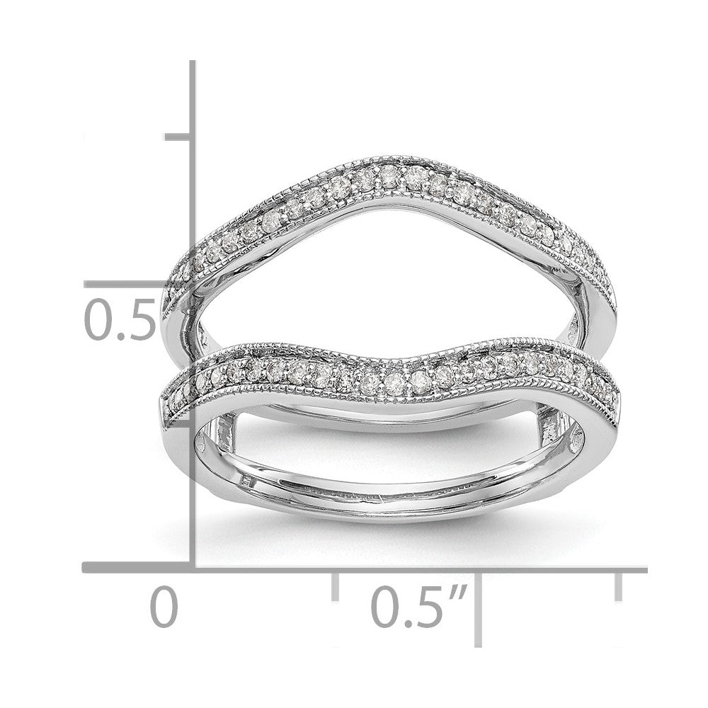 14K White Gold 1/4 carat Diamond Ring Size 7 Guard