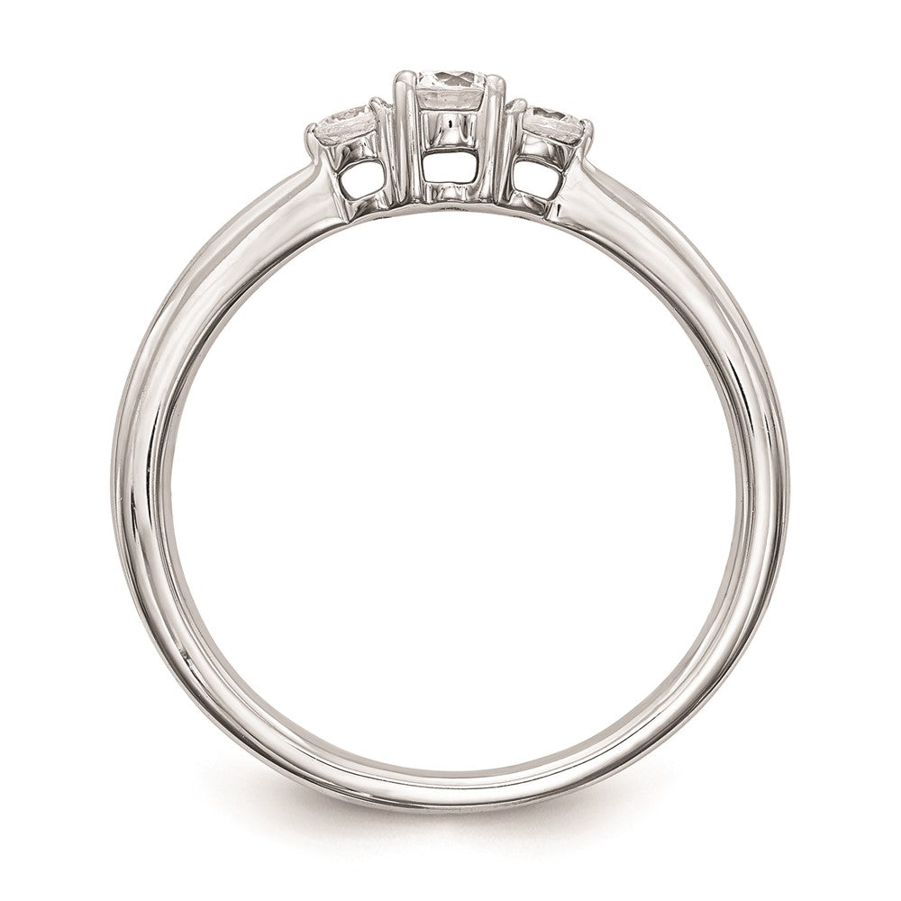 14k White Gold 3-Stone 1/4 carat Round Diamond Promise Engagement Ring Size 7