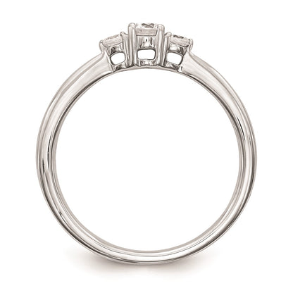14k White Gold 3-Stone 1/4 carat Round Diamond Promise Engagement Ring Size 7