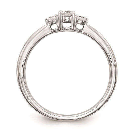 14k White Gold 3-Stone 1/4 carat Round Diamond Promise Engagement Ring Size 7