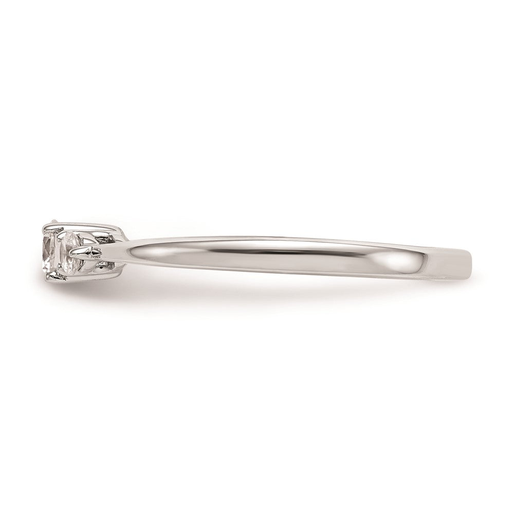 14k White Gold 3-Stone 1/4 carat Round Diamond Promise Engagement Ring Size 7