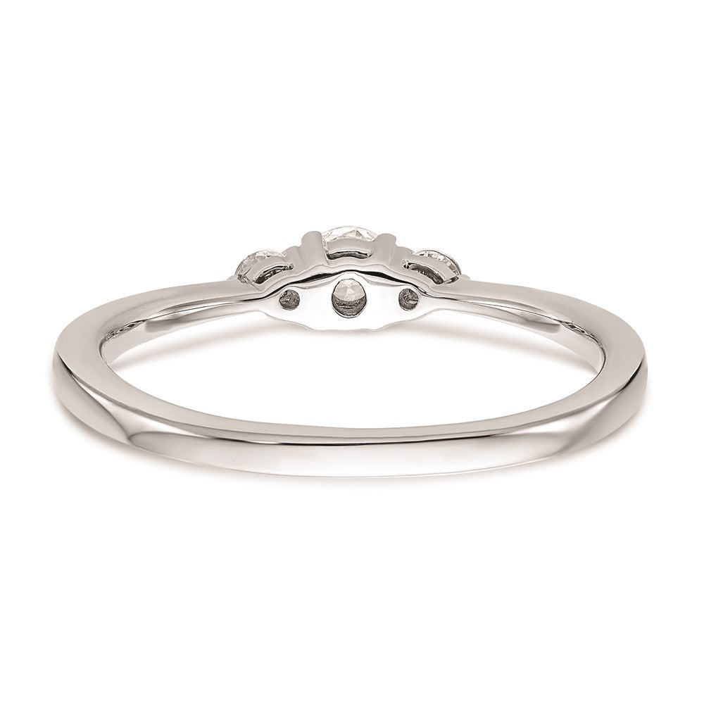 14k White Gold 3-Stone 1/4 carat Round Diamond Promise Engagement Ring Size 7
