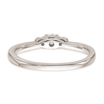 14k White Gold 3-Stone 1/4 carat Round Diamond Promise Engagement Ring Size 7