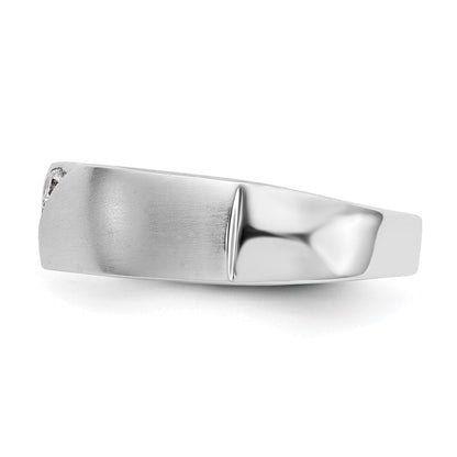 14K White Gold 3-Stone  1/5 carat Diamond Men's Band Size 10