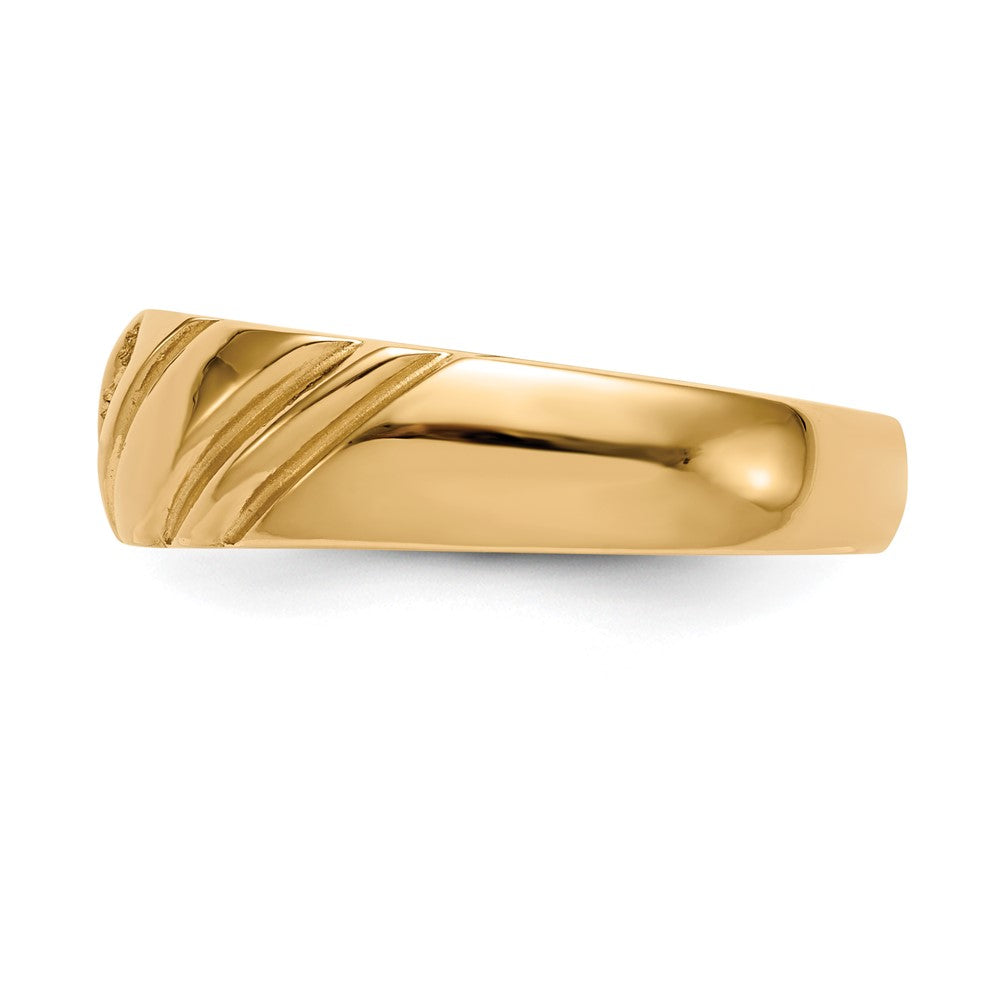 14k Yellow Gold 3-Stone 1/8 carat Diamond Men's Band Size 10