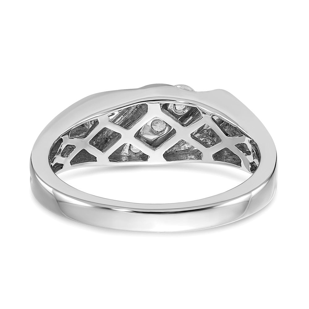 14k Two-tone Gold 3-Stone 3/8 carat Diamond Men's Ring Size 10
