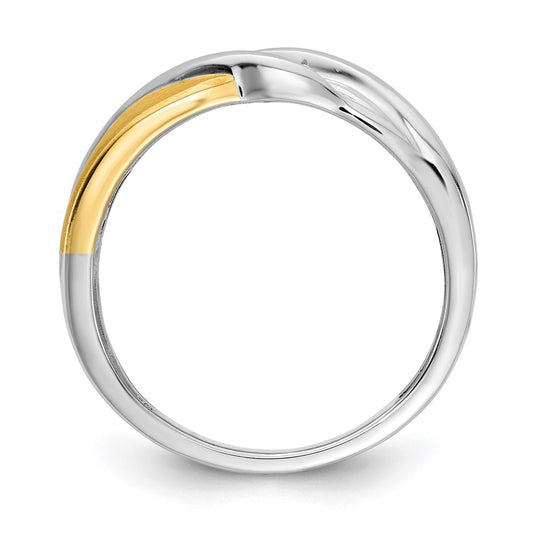 14k Two-tone Gold 3-Stone 1/6 carat Diamond Men's Ring Size 10