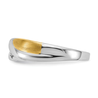 14k Two-tone Gold 3-Stone 1/6 carat Diamond Men's Ring Size 10