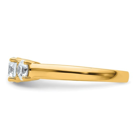 14k White Gold 1 Ct Lab Grown Diamond 3-Stone Engagement Ring VS, F