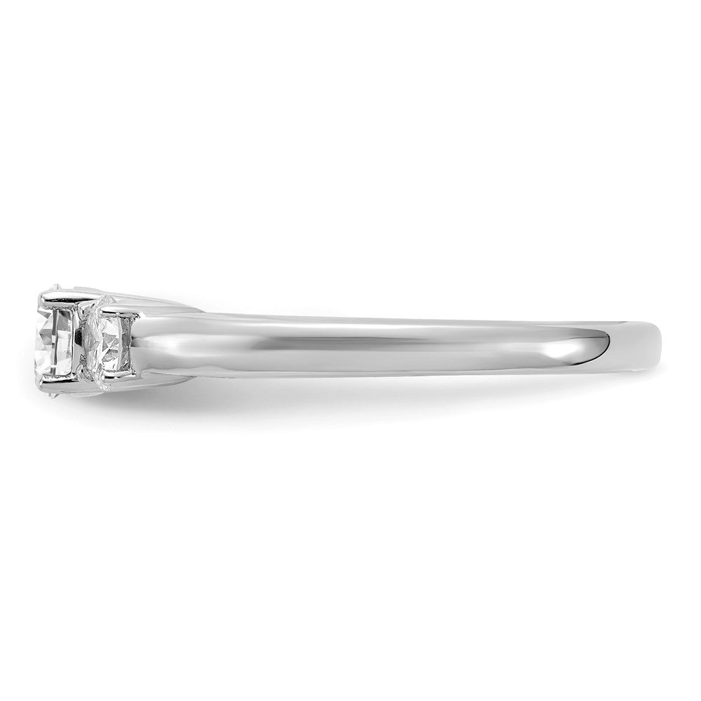 14k White Gold 3/4 carat Lab Grown Diamond Three Stone Engagement Ring for Women