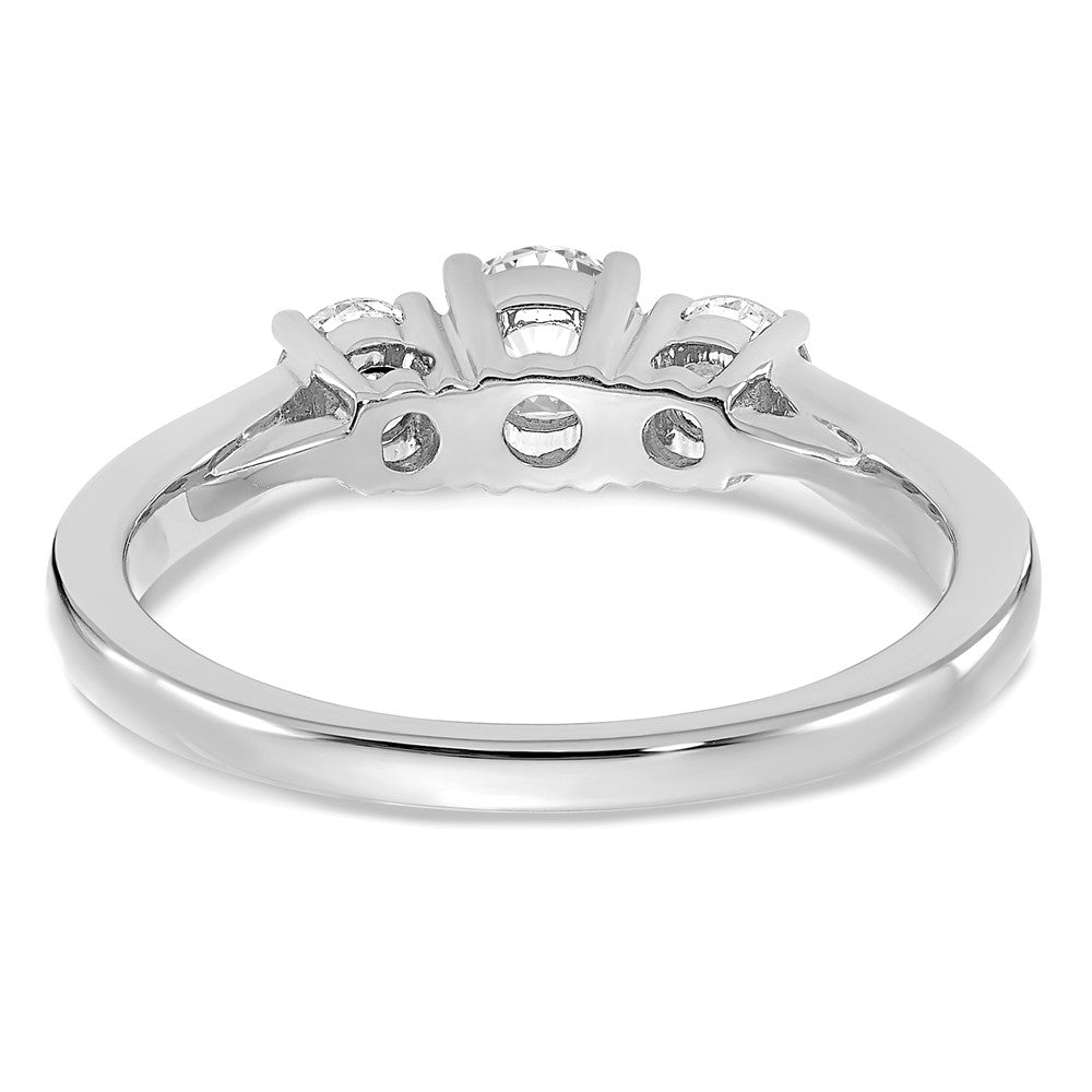 14k White Gold 3/4 carat Lab Grown Diamond Three Stone Engagement Ring for Women