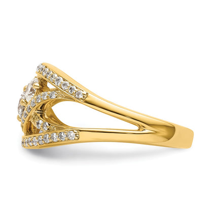 14k Yellow Gold Fancy 3-stone 1 Ct Diamond Ring Size 6.75
