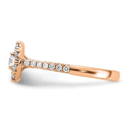 14k White Gold 1 Ct Lab Grown Diamond Halo Engagement Ring VS, DE