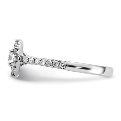 14k White Gold 1 Ct Lab Grown Diamond Halo Engagement Ring VS, DE